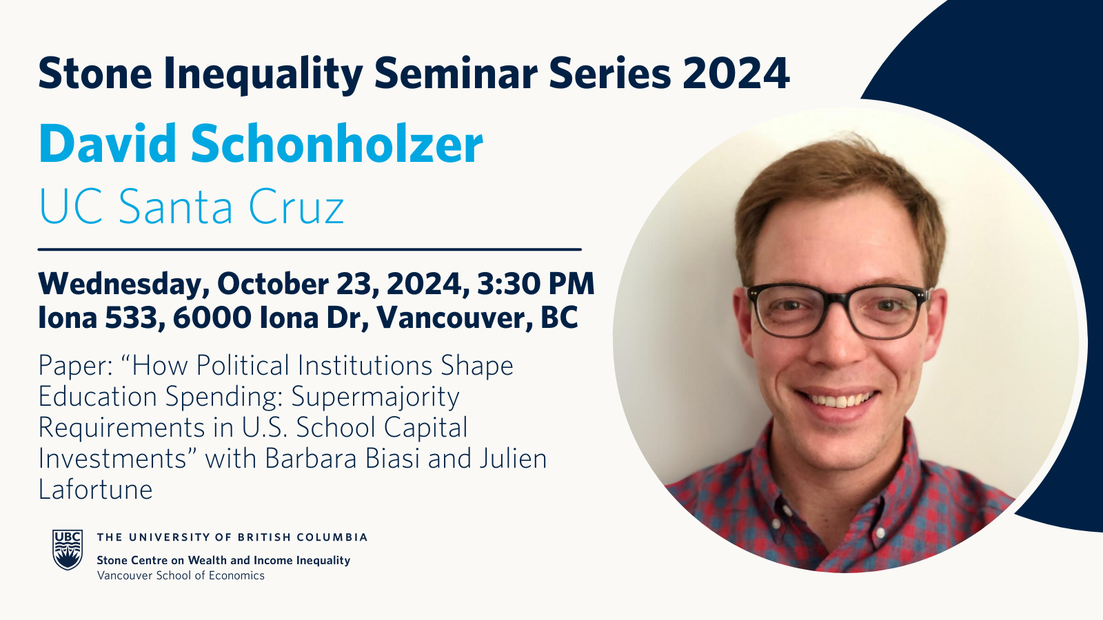 Stone Inequality Seminar Series 2024: David Schonholzer